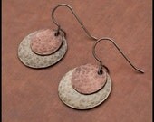 Aiofe - recycled sterling silver hammered and oxidized disc earrings