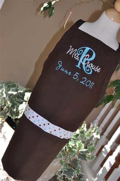 Personalized Embroidered Adult Apron layered Mommy Teacher Grandma GIFT Bride shower