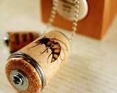 Bee Necklace - Cork Necklace In Test Tube - Recycled by Uncorked - Save the Bees