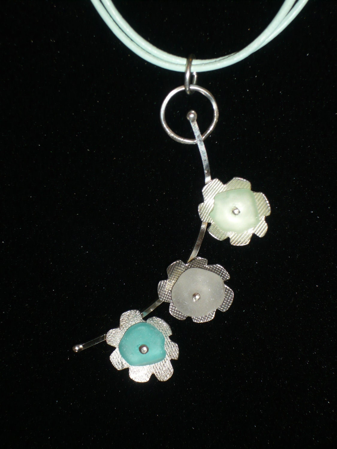 Beach Glass FLOWER pendant