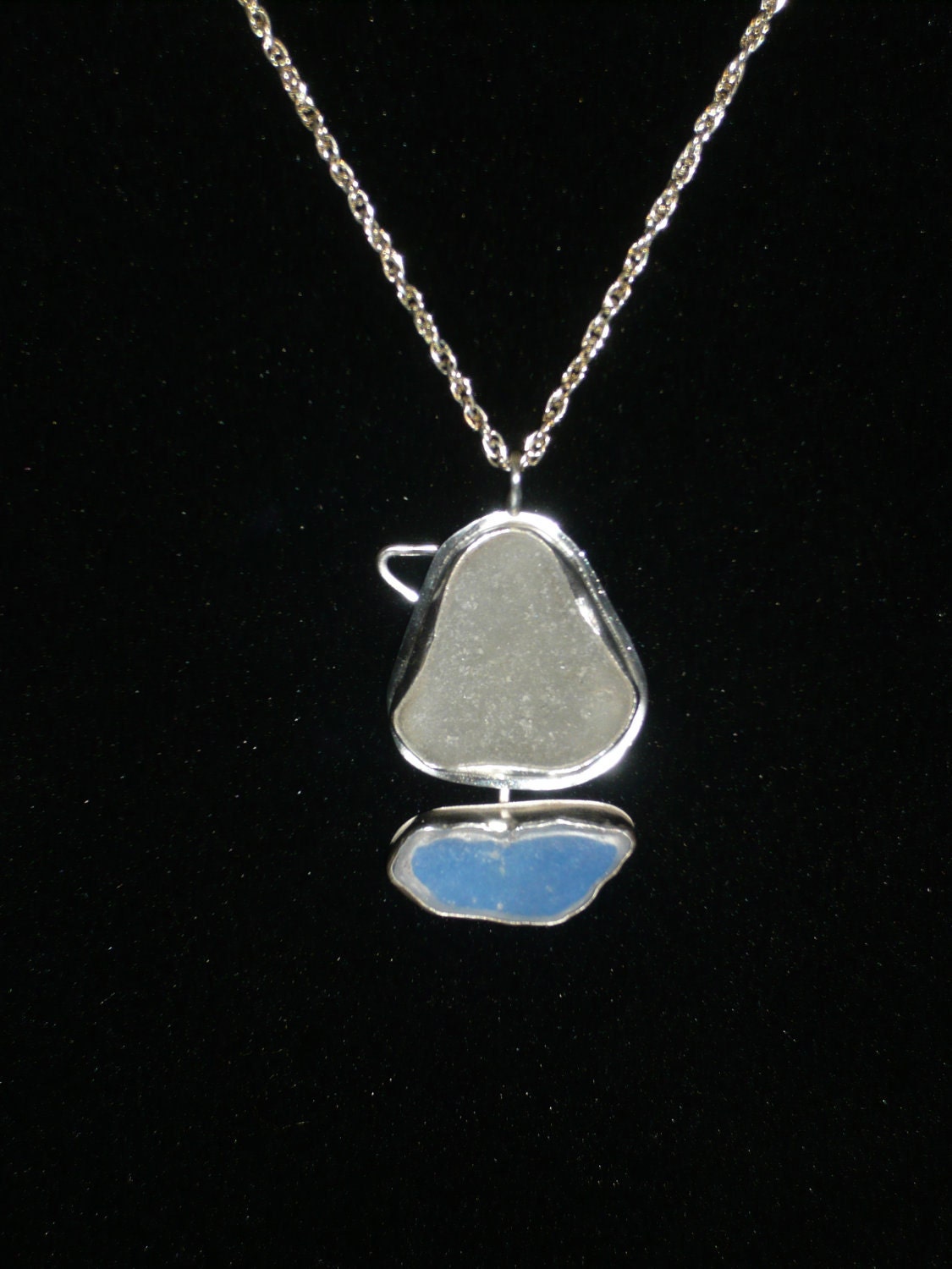 Sea Glass Sail Boat Pendant