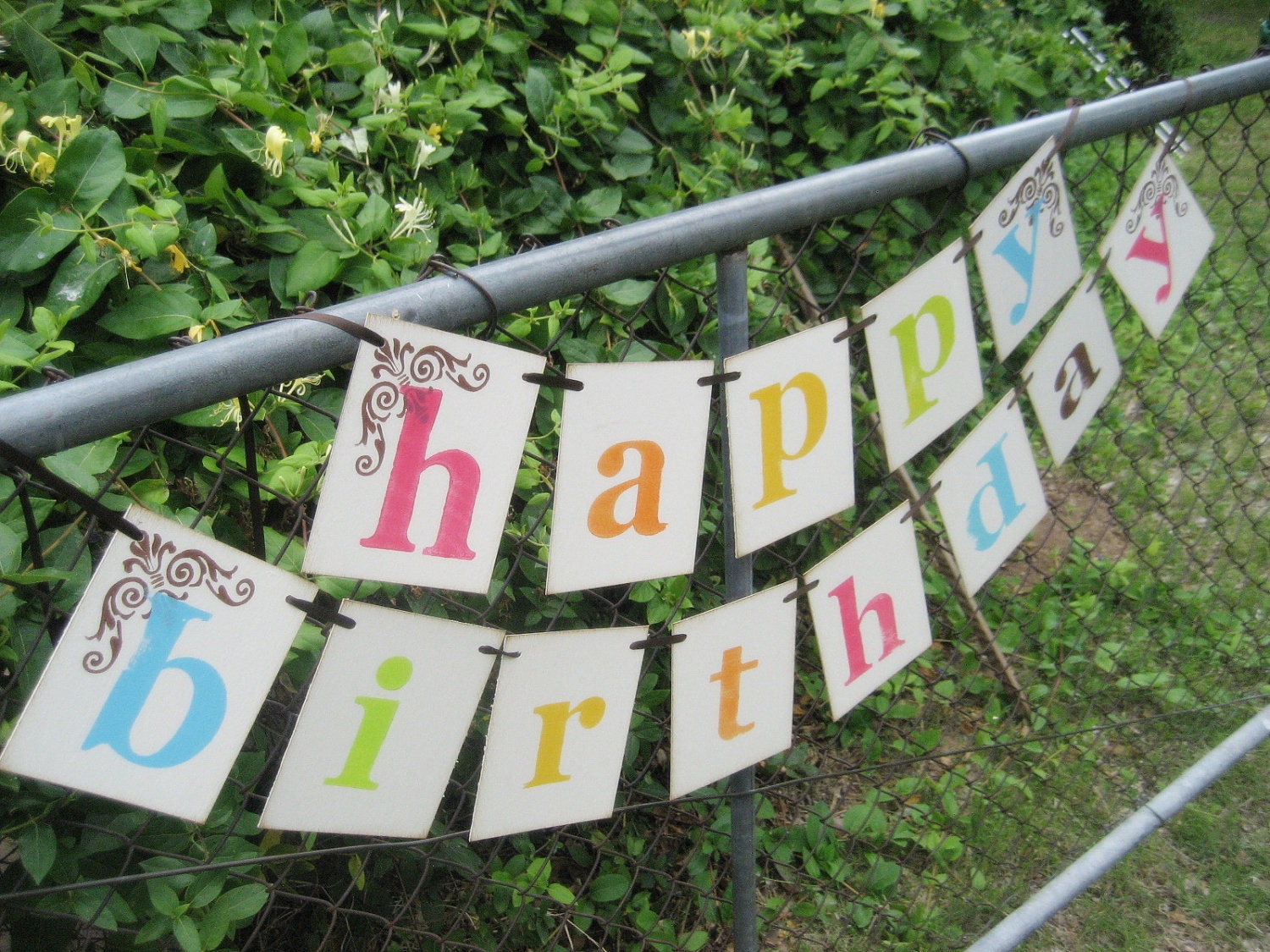 HAPPY BIRTHDAY Banner Summer Colors