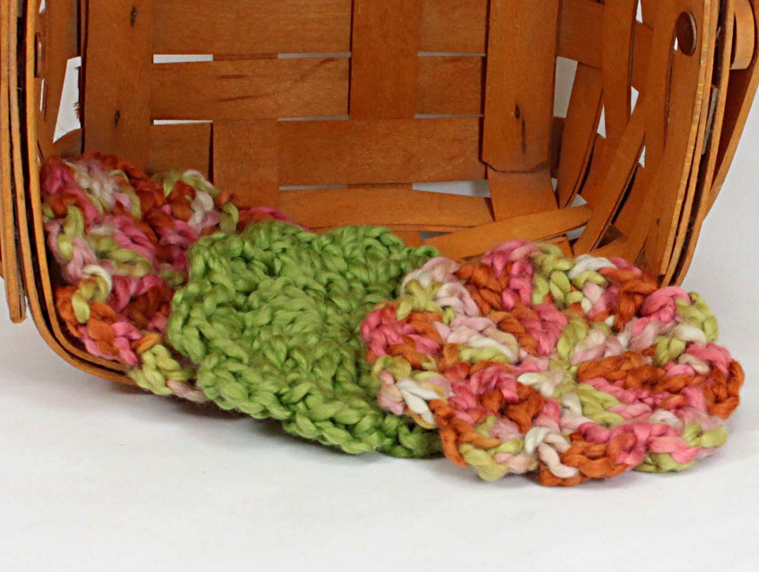 Organic Face Cloths - Organic Cotton - Set of 3 - Wild Flowers and Pistachio