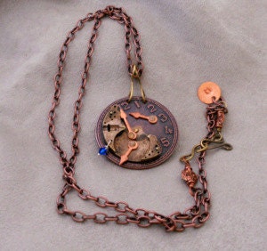 Copper Steampunk Pendant Necklace