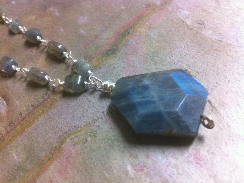 Labradorite Necklace Flash of the Storm