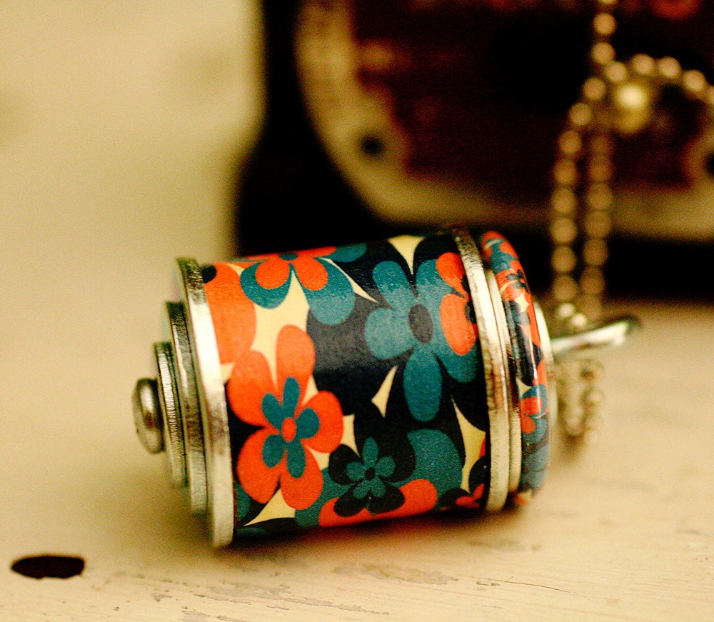 Flower Power Charm Necklace - Wine Cork Jewelry - Recycled by Uncorked