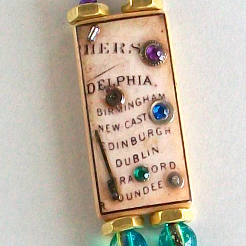 Steam Punk Domino Itinerary Pendant
