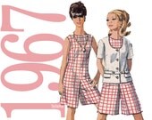 60s Pantdress Vintage Sewing Pattern 32 Bust Simplicity 7159