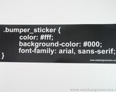 CSS Code Style Sheet Vinyl Bumper Sticker.