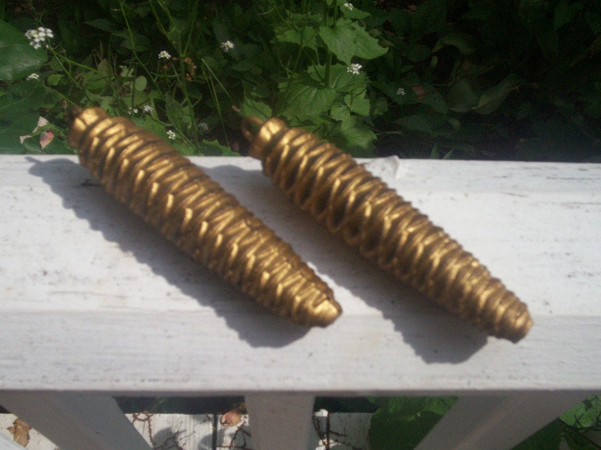 Clock Weights Cast Iron Pinecone Antique Vintage