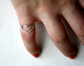 Handmade Petite Sterling Silver Heart Pinky Ring