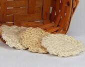 Organic Cotton Flower Face Cloth - Set of 3 - Almond and Macadamia