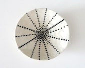 Handmade, Ceramic Stoneware Dish with Black and White Dots / Small and Decorative / Cosmic Tortilla 05 "SEA CREATURE" - LeiliDesign