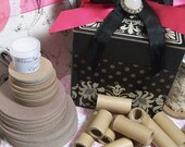 Lovely French Flourish Wood Box Bobbin Assortment