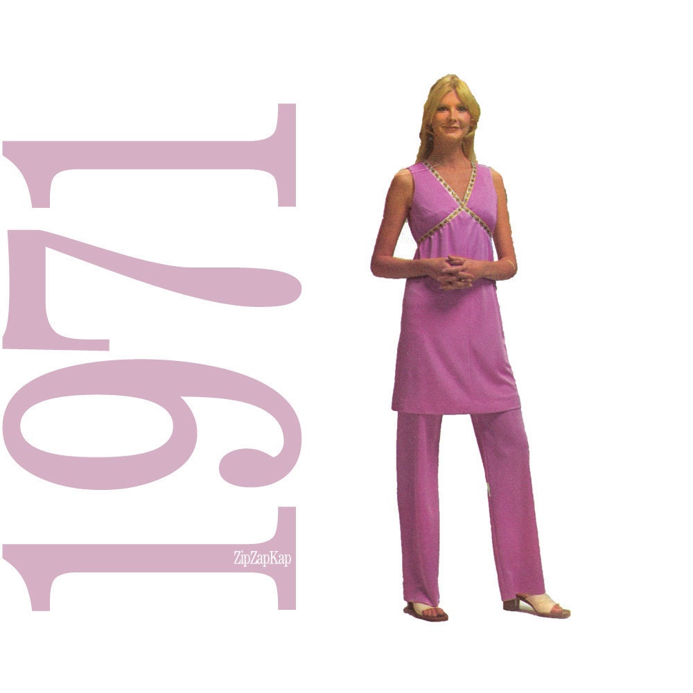 70s Dress Tunic Pants Vintage Sewing Pattern 32 Bust Simplicity 9404 UNCUT FF NOS