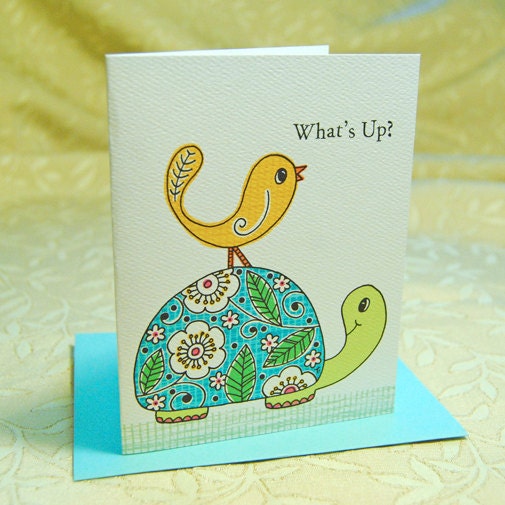 Turtle and Bird Note Cards