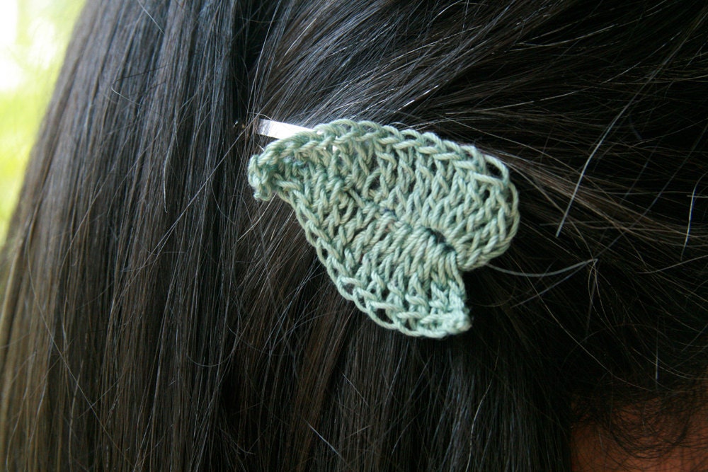 Small Green Leaf Hair Clip Summer Accessory