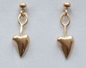 18k Gold Lovely Heart Unique Earrings - Designer - Commission Listing