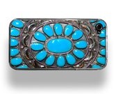 Native American Indian Turquoise (Flat Image) - Apple iPhone 4 or 4S Custom Case by ZERO GRAVITY