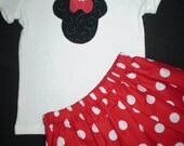 Red Minnie Mouse T shirt and Skirt Outfit Sizes 18M,2T,3T,4T,5