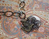 Brass, Silver and Bronze Dove Necklace