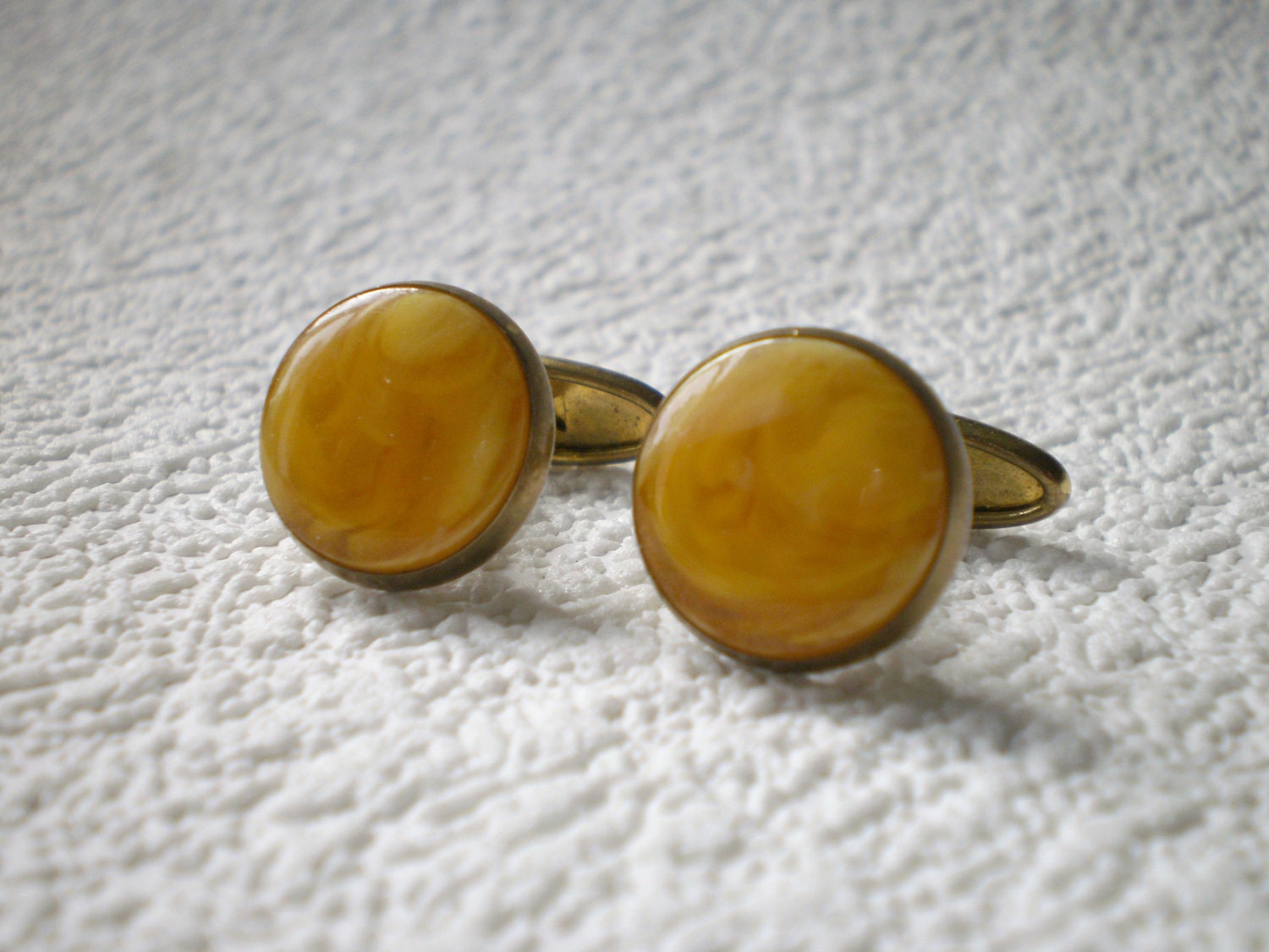 Vintage Amber stone imitation cufflinks