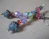Swarovski Crystal, Sterling Silver Linear Earrings