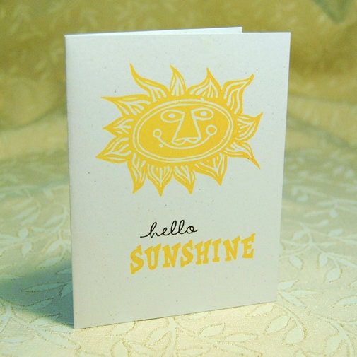 Hello Sunshine Letterpress Notes