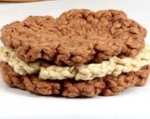 Organic Cotton Flower Face Cloth - Set of 3 - Pecan and Macadamia