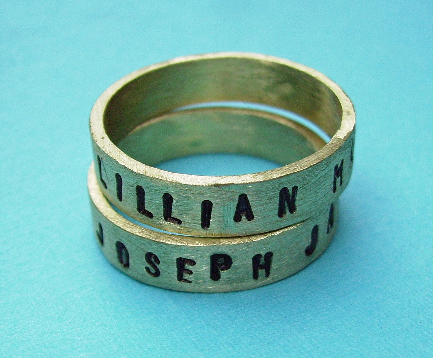 Antiqued Brass Ring -1 Personalized Stamped Unisex Promise or Memory Ring sz 5-13 You Choose wording