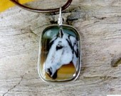 Horse -Fused glass pendant