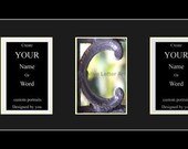 7 Opening 12x38 Frame with Black Mat to hold 4x6 Alphabet photographs for Name, Special Word or collage