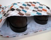 Golf or dress shoe bag for men- argyle