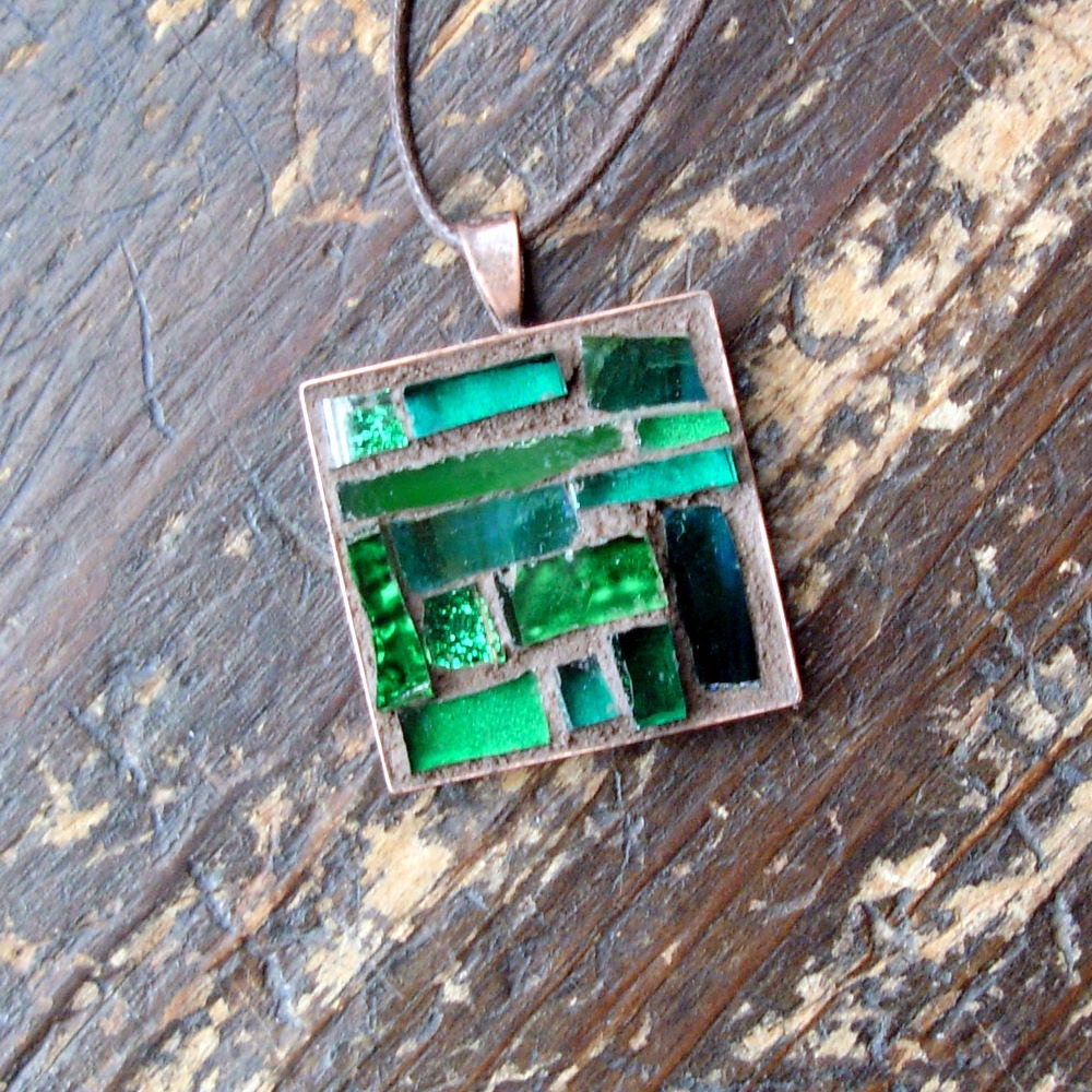 Emerald Green Inspiration Mosaic Pendant
