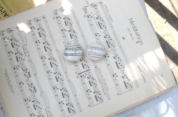 Vintage Inspired music sheet drawer knobs featured in a TREASURY