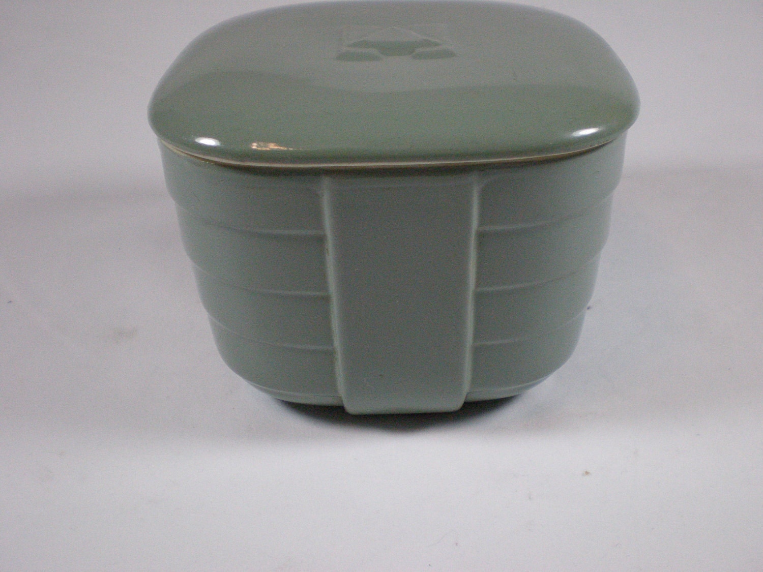 Cute Little Grey-Green Refrigerator Dish - Hall China for Hotpoint