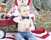 Patriotic Stars Little Boys Navy Bow Tie- Red White & Blue