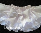 White Original Sassy Pants Ruffle Diaper Cover Bloomer