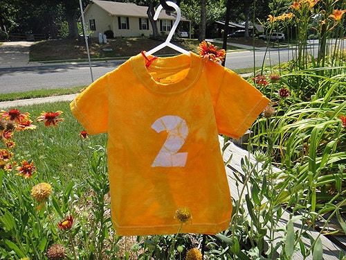SALE Yellow Second Birthday T-Shirt with Batik 2 (2-3T) Ready to Ship