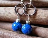 Lapis Mixed Metal Earrings