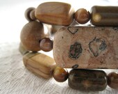 Jasper Tiger Eye Triple Strand Bracelet