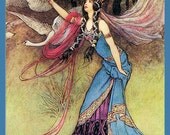 Fairy Tale Queen and Swans Refrigerator Magnet - FREE US SHIPPING