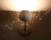 Wall Lamp with Touch Dimmer: Claylight Sconce, Dot Pattern