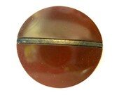 2 Antique button, art deco, glass, vintage, brown, 34mm