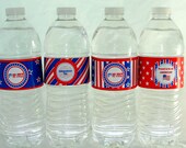 4th of July Water Bottle Labels