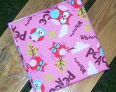 Owl Flannel Receiving Blanket - Ready to Ship