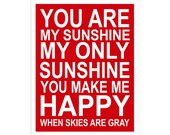 You Are My Sunshine... 11x14 inch print by Finny and Zook