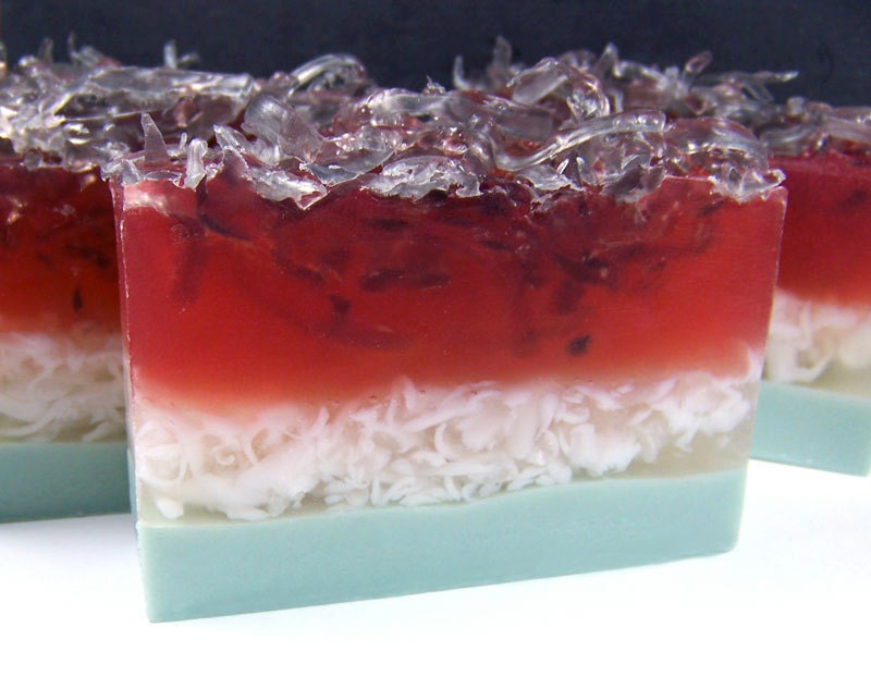 Handmade Glycerin Soap - Summer Watermelon - 1 Bar