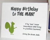 Funny squirrel birthday card for the man in your life (WG155)