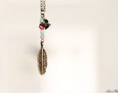 Tribal Ethnic Primitive Indian Feather Colorful Necklace Pendant